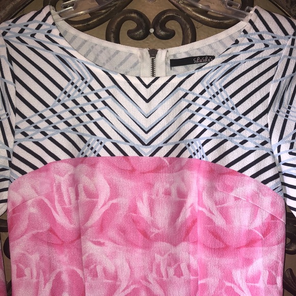 LuLus Sheath Long Sleeve Pink Flowered Dress - Picture 2 of 5